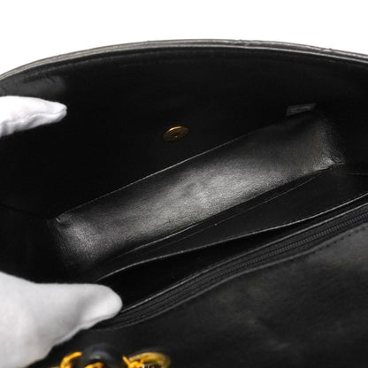 Chanel Shoulder Bag Quilted Lambskin Black Gold — view 4