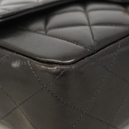 Chanel Shoulder Bag Quilted Lambskin Black Gold — view 6