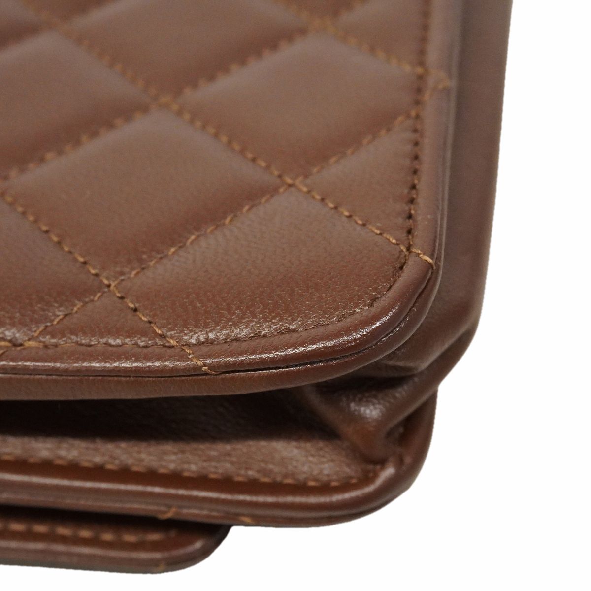 Chanel Wallet on Chain Quilted Lambskin Brown Gold — view 7