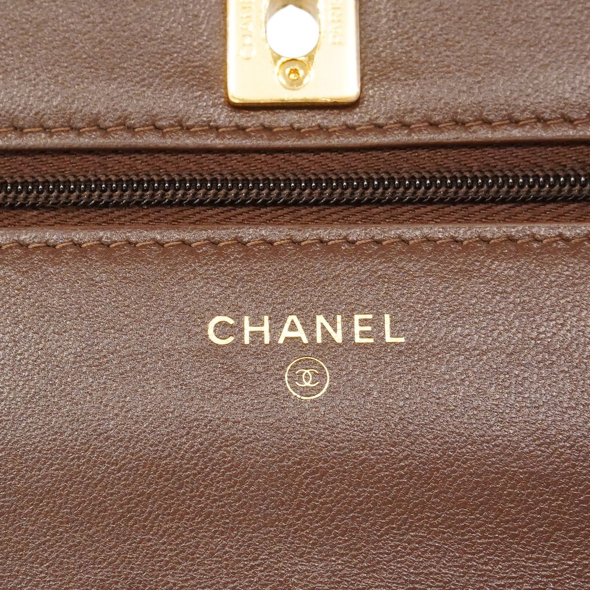 Chanel Wallet on Chain Quilted Lambskin Brown Gold — view 5