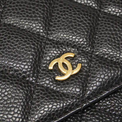 Chanel Wallet on Chain Quilted Caviar Leather Black Gold — view 8