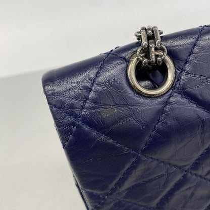 Chanel Shoulder Bag 2.55 Quilted Leather Blue Silver — view 8