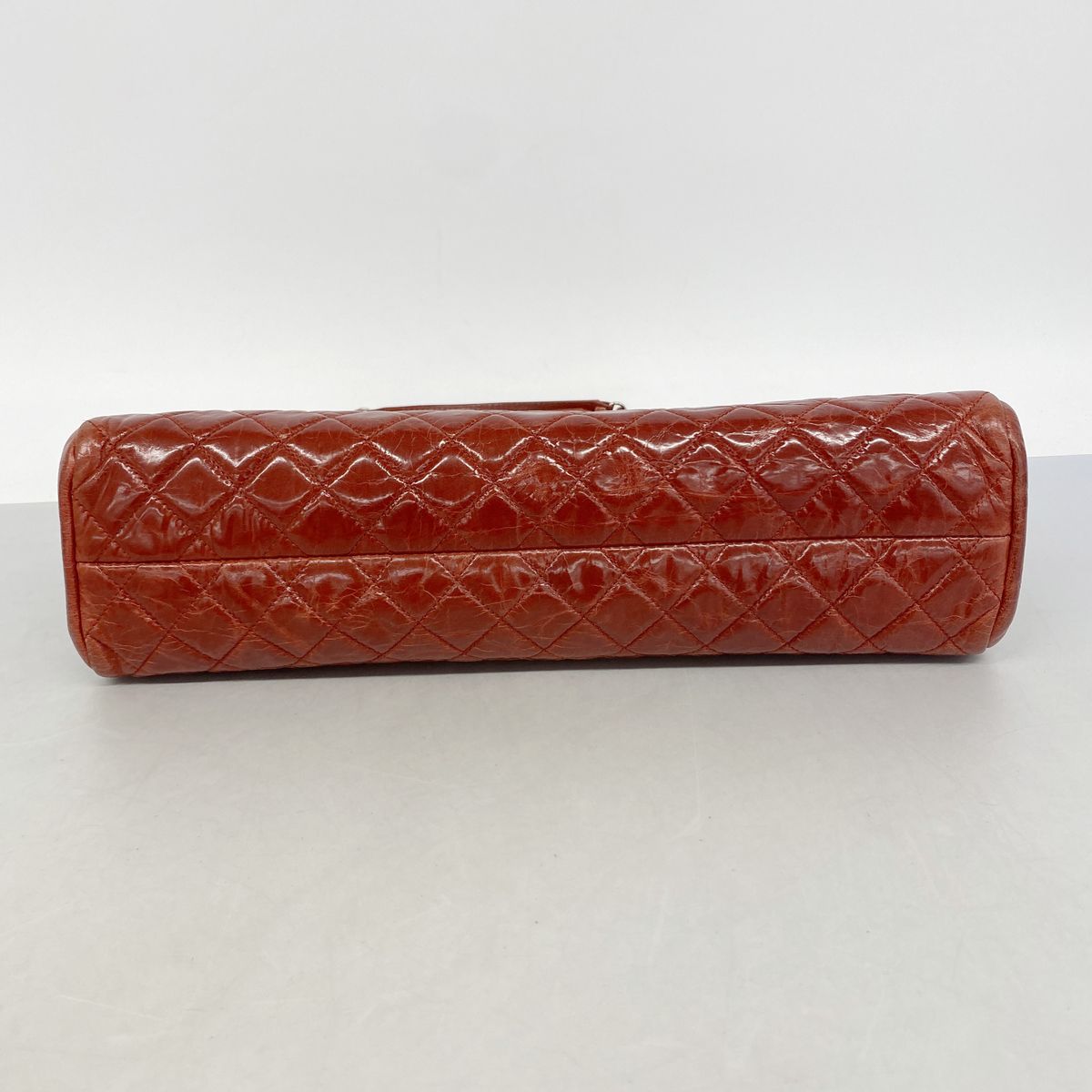 Chanel Shoulder Bag Quilted Leather Red Silver — view 3
