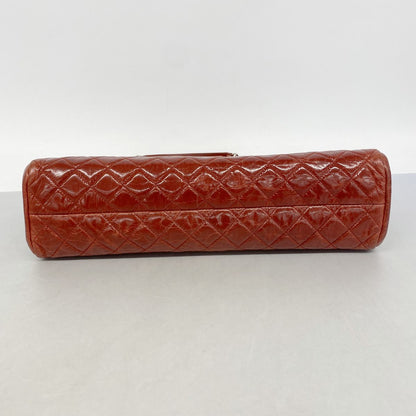 Chanel Shoulder Bag Quilted Leather Red Silver — view 3