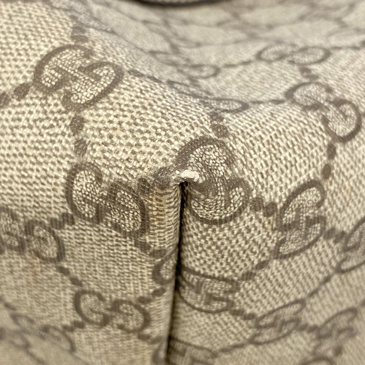 Gucci Tote Bag GG Supreme Brown Champagne Gold — view 7