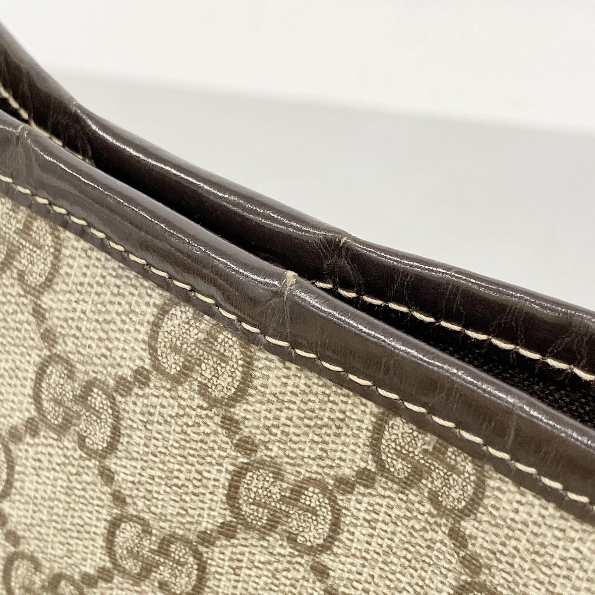 Gucci Tote Bag GG Supreme Brown Champagne Gold — view 8