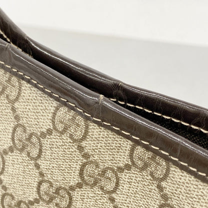 Gucci Tote Bag GG Supreme Brown Champagne Gold — view 8