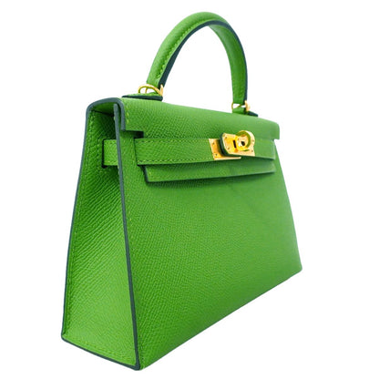 Hermes Handbag Mini Kelly 2 Veau Epsom Vert Yucca Gold 2-Way Bag — view 2
