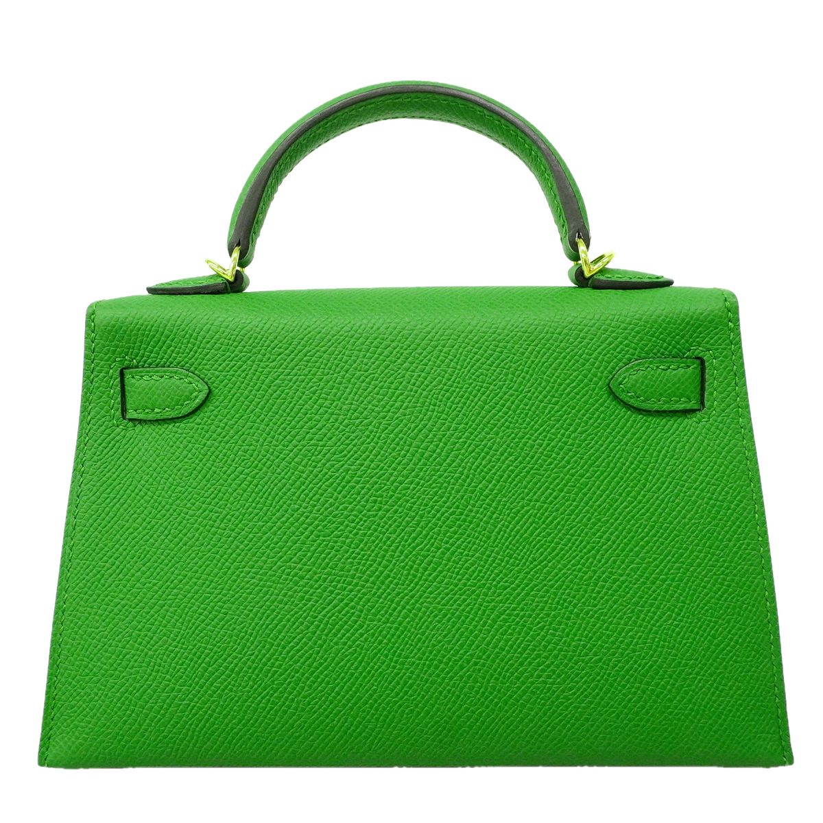 Hermes Handbag Mini Kelly 2 Veau Epsom Vert Yucca Gold 2-Way Bag — view 7