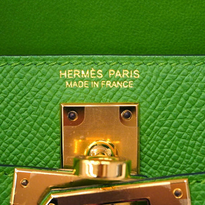Hermes Handbag Mini Kelly 2 Veau Epsom Vert Yucca Gold 2-Way Bag — view 5