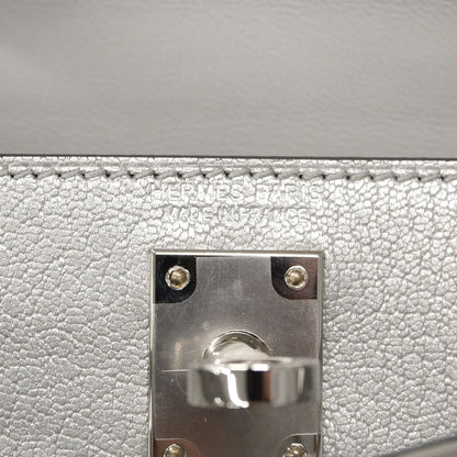 Hermes Handbag Mini Kelly 2 Chevre Chamkila Argent 2-Way Bag — view 5