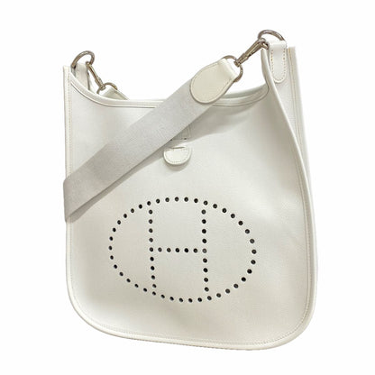 Hermes Shoulder Bag Evelyne 1 PM Veau Epsom White Silver