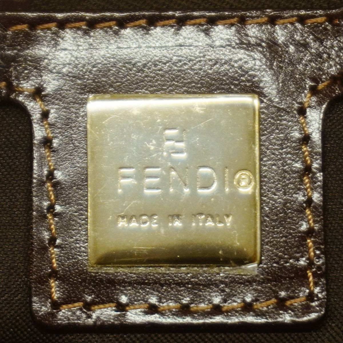 Fendi Handle Zucca Mamma Bucket Corduroy Ocher Silver — view 5