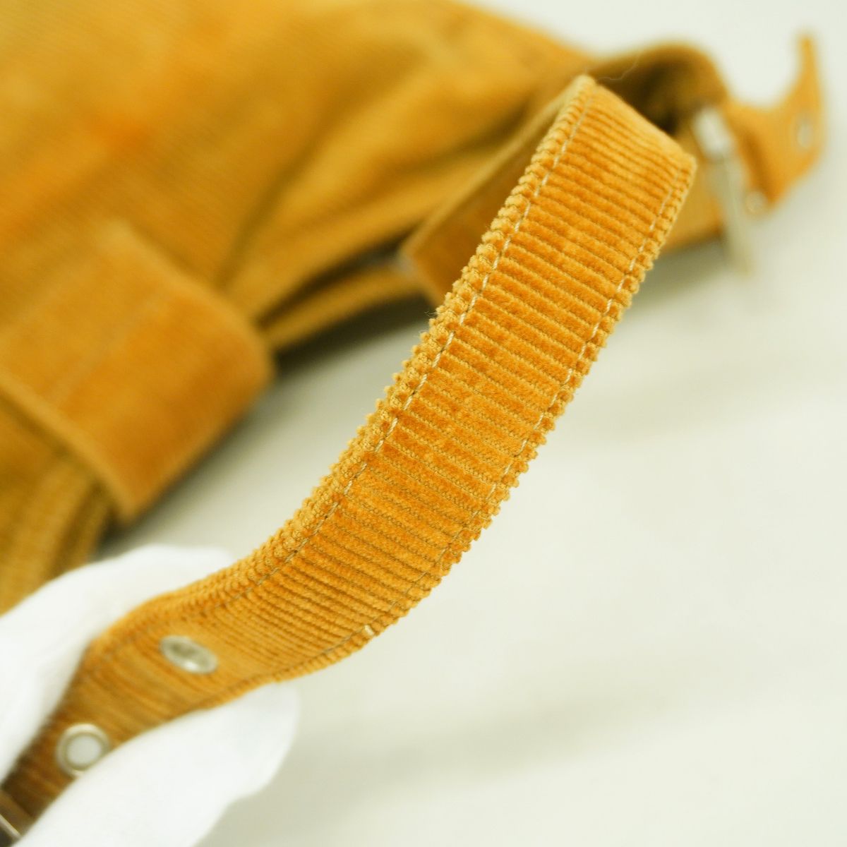 Fendi Handle Zucca Mamma Bucket Corduroy Ocher Silver — view 7