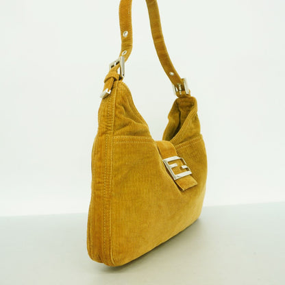 Fendi Handle Zucca Mamma Bucket Corduroy Ocher Silver — view 2