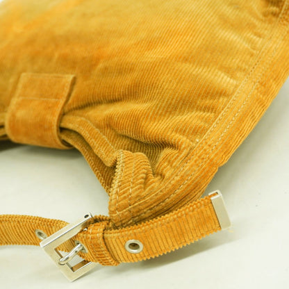 Fendi Handle Zucca Mamma Bucket Corduroy Ocher Silver — view 8