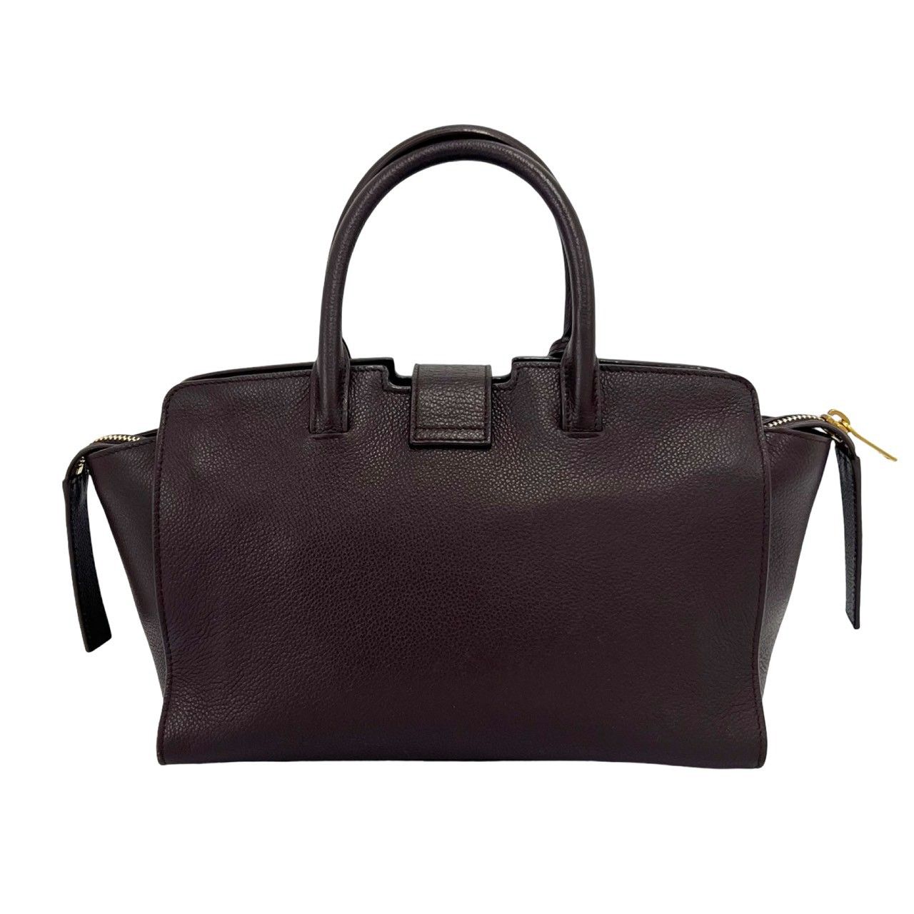 Saint Laurent Paris Downtown Baby Cabas YSL Logo Leather Handle Brown Handbag — view 3