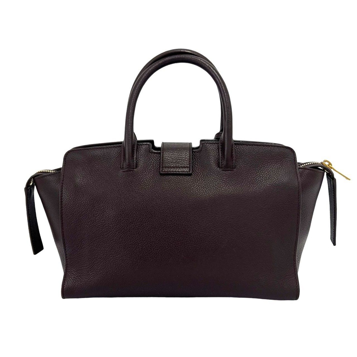 Saint Laurent Paris Downtown Baby Cabas YSL Logo Leather Handle Brown Handbag — view 3