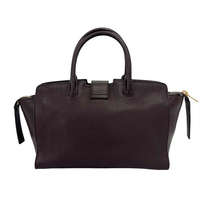 Saint Laurent Paris Downtown Baby Cabas YSL Logo Leather Handle Brown Handbag — view 3
