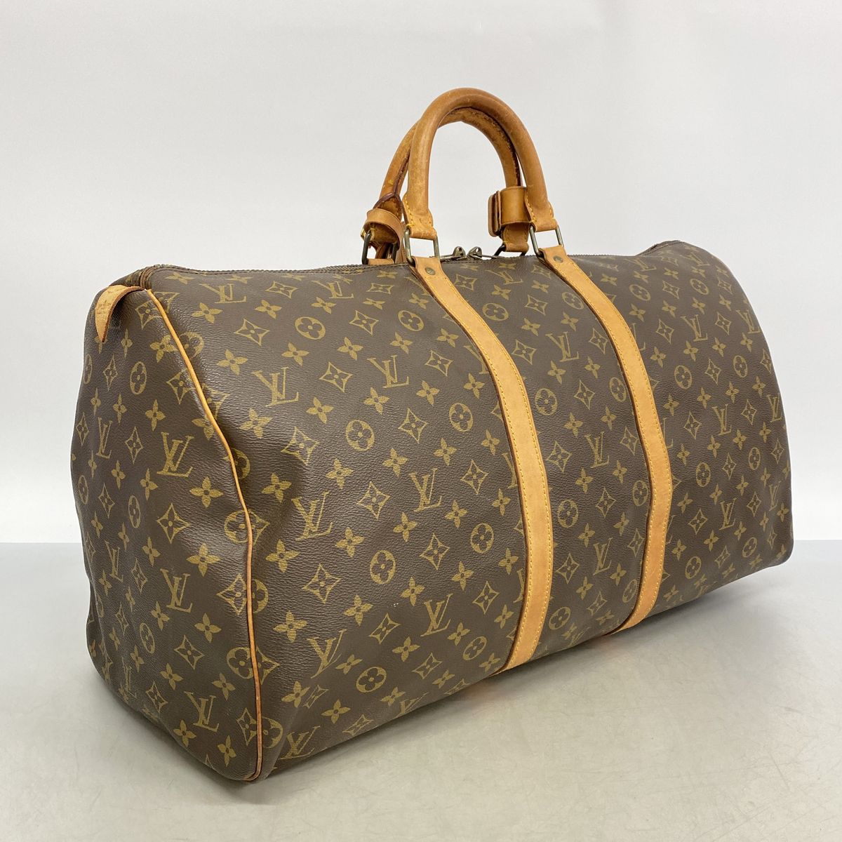 Louis Vuitton Boston Bag Monogram Keepall 55 Brown — view 2