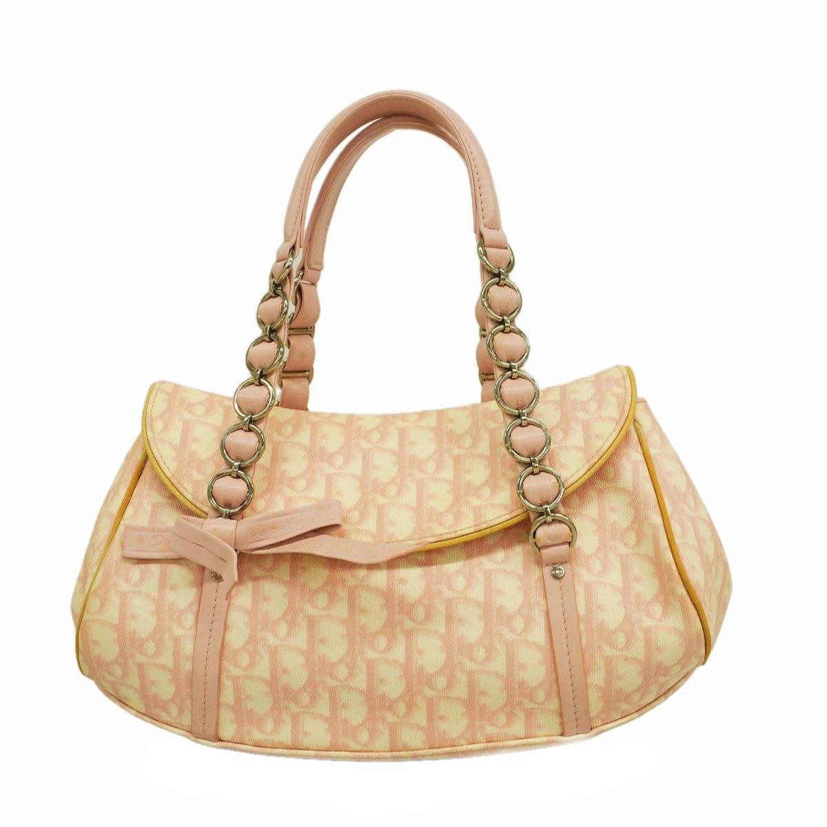 Dior Handle Trotter Pink Silver Handbag