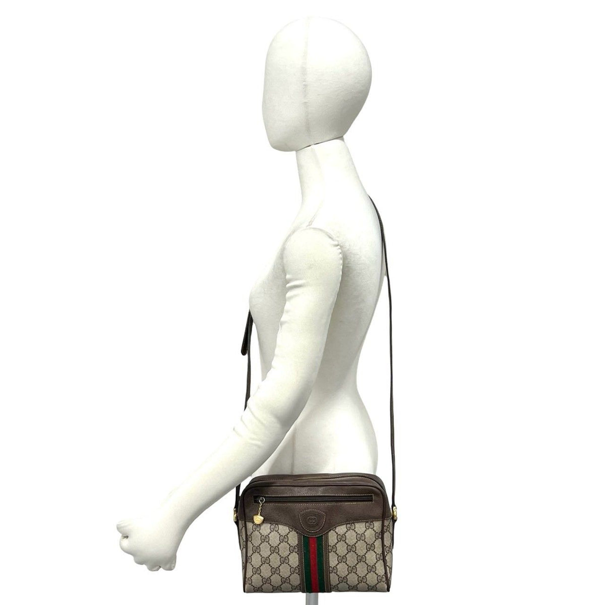 Gucci Vintage Sherry Line GG Logo Pattern Leather Shoulder Bag Pochette Brown — view 2