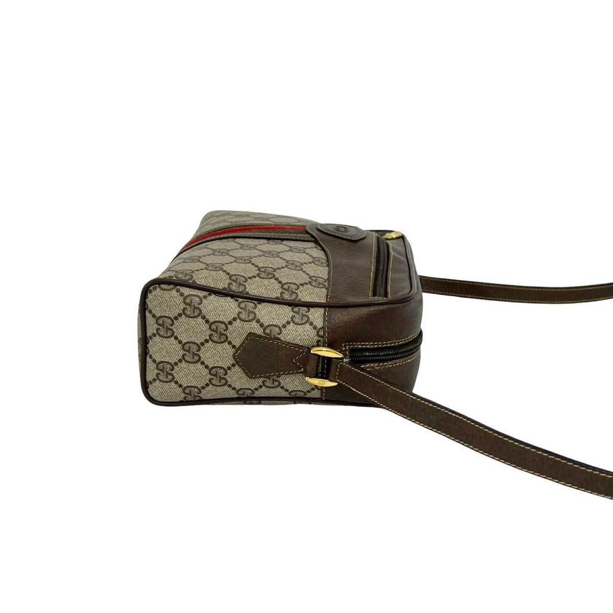 Gucci Vintage Sherry Line GG Logo Pattern Leather Shoulder Bag Pochette Brown — view 6
