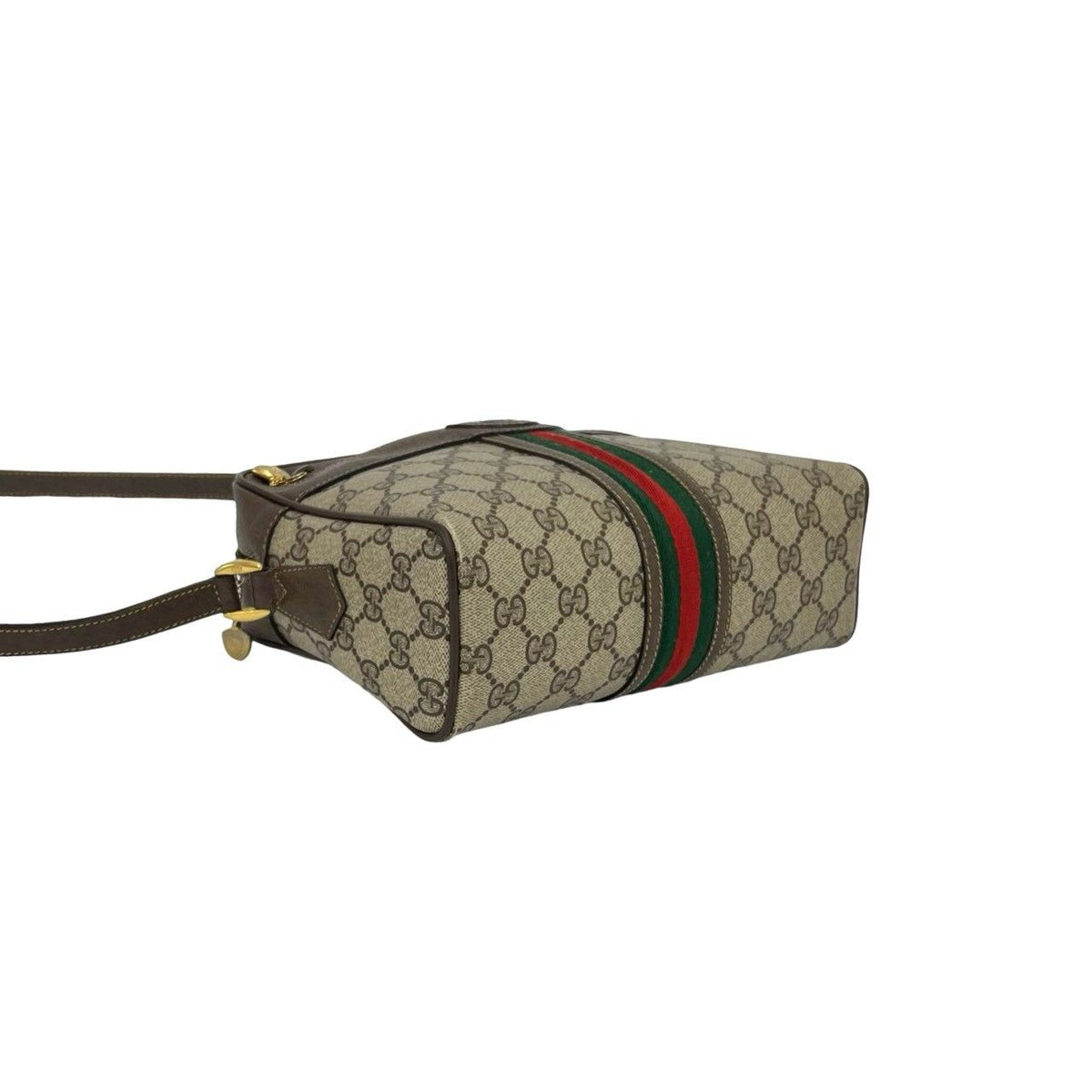 Gucci Vintage Sherry Line GG Logo Pattern Leather Shoulder Bag Pochette Brown — view 7