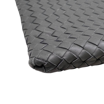Bottega Veneta Clutch Intrecht Leather Gray Silver — view 3