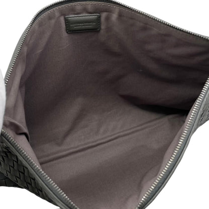 Bottega Veneta Clutch Intrecht Leather Gray Silver — view 8