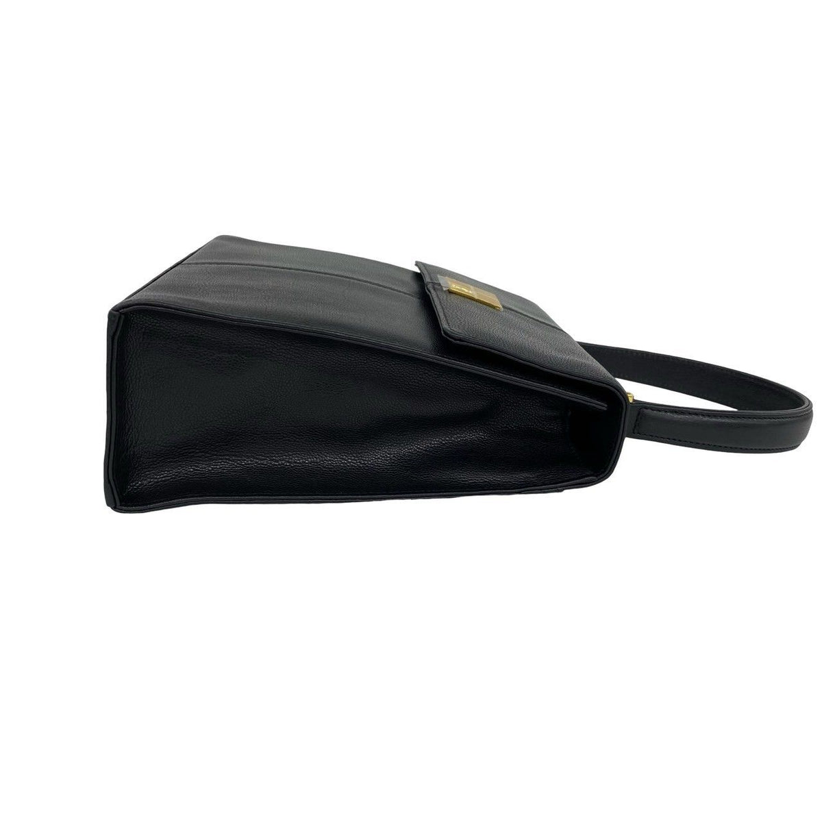 Saint Laurent Vintage YSL Logo Leather Handle Mini Tote Bag Black — view 6