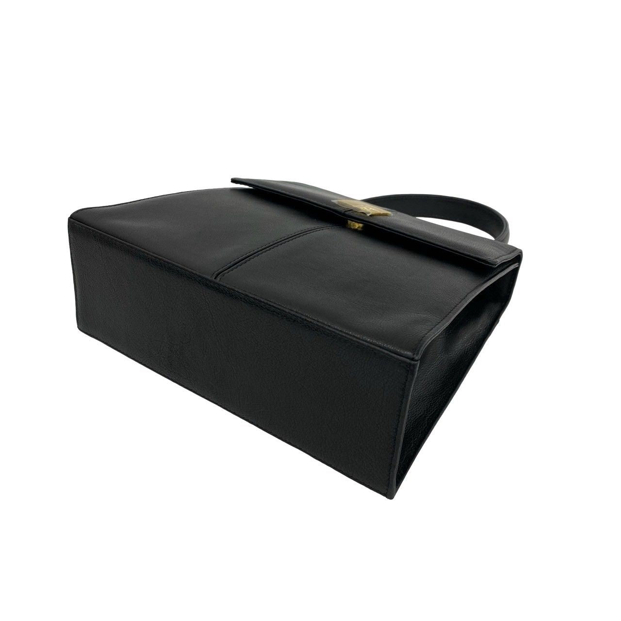 Saint Laurent Vintage YSL Logo Leather Handle Mini Tote Bag Black — view 8