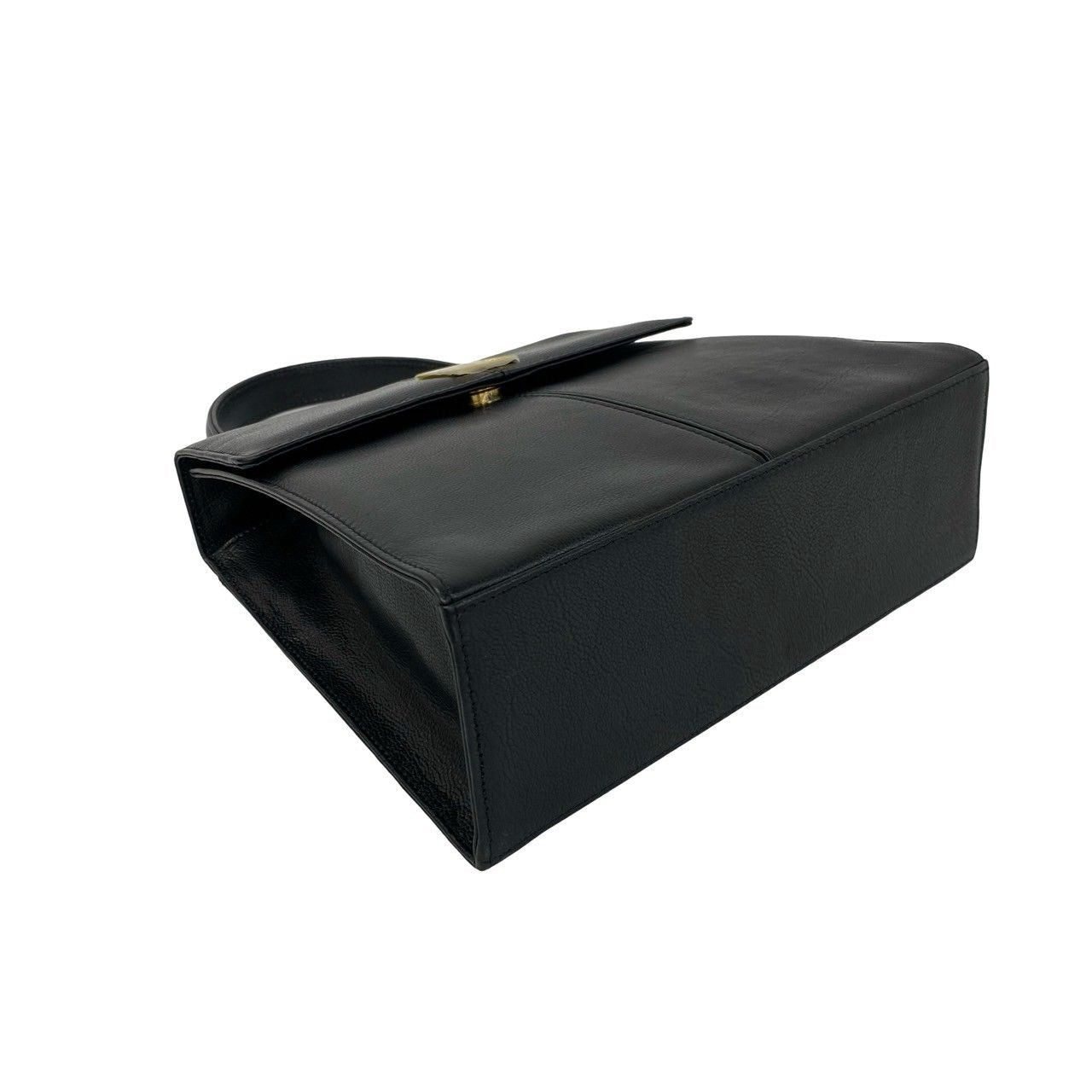 Saint Laurent Vintage YSL Logo Leather Handle Mini Tote Bag Black — view 7