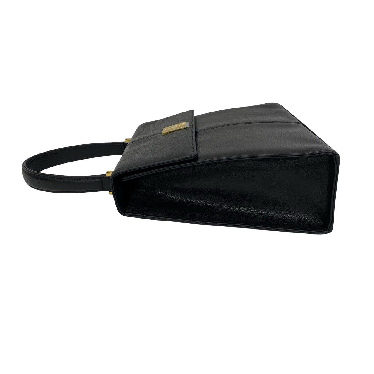 Saint Laurent Vintage YSL Logo Leather Handle Mini Tote Bag Black — view 5