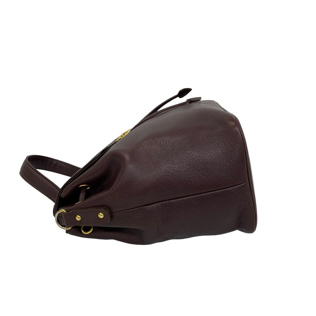 Saint Laurent Vintage YSL Logo Leather 2-Way Shoulder Bag Handle Brown — view 5