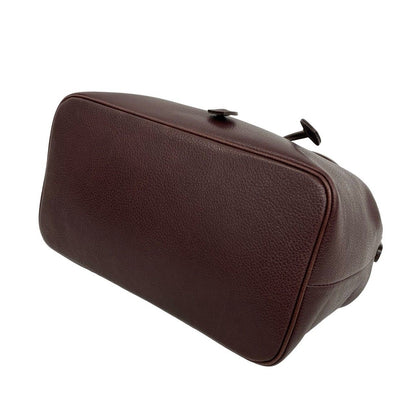 Saint Laurent Vintage YSL Logo Leather 2-Way Shoulder Bag Handle Brown — view 8