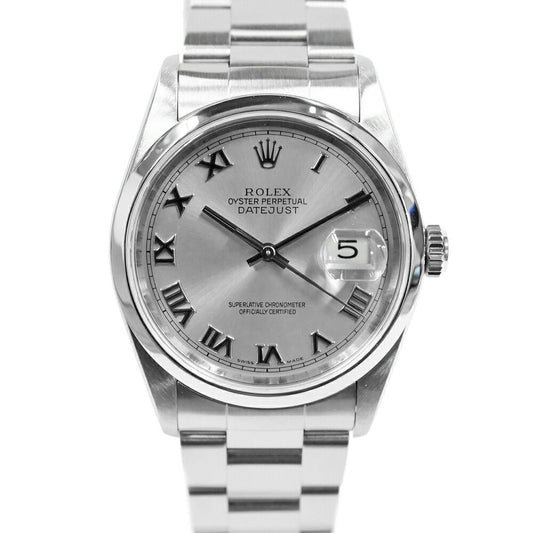 Rolex Datejust Gray Rome D No Overseas Watch SS
