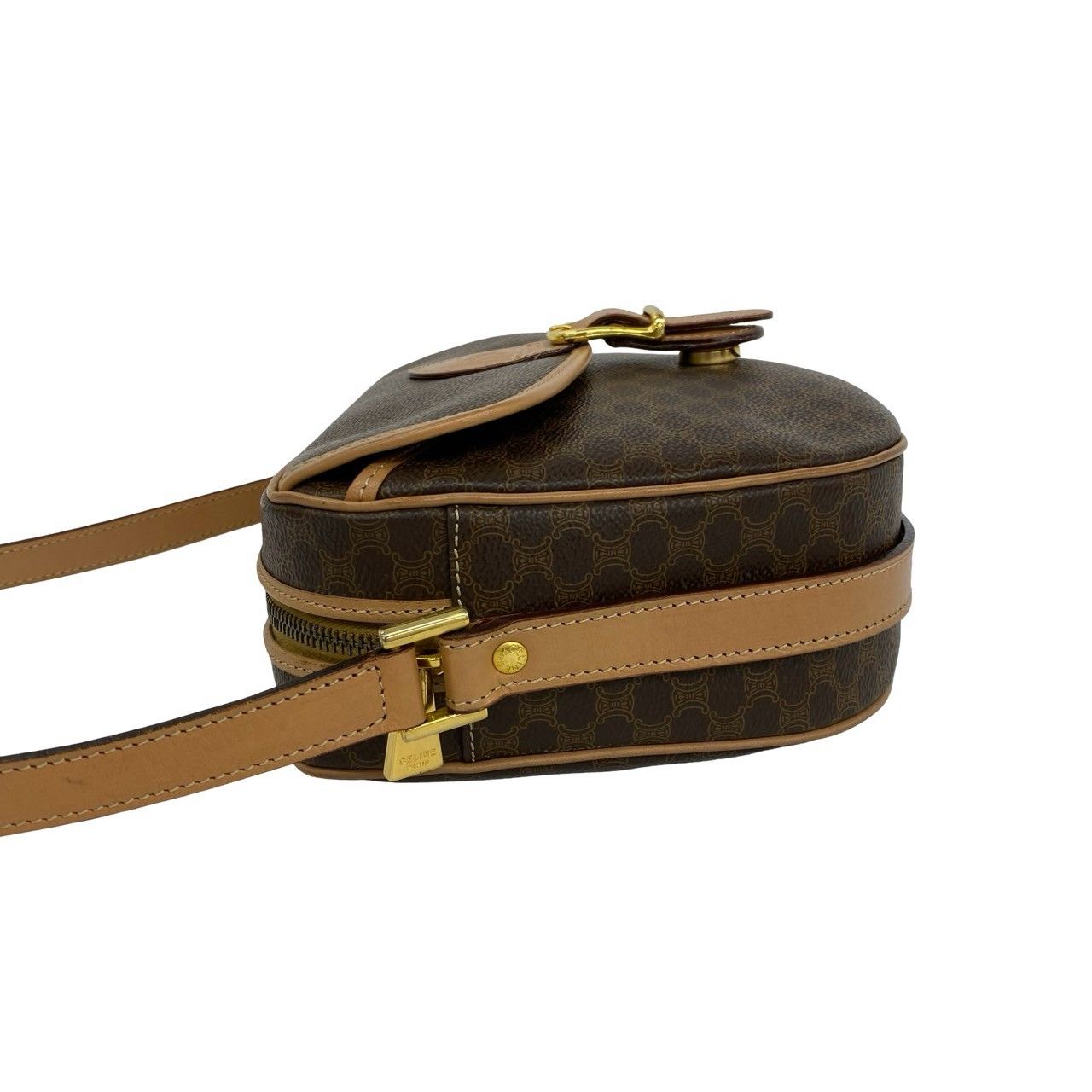 Celine Vintage Macadam Blason Pattern Triomphe Leather Shoulder Bag Pochette — view 5