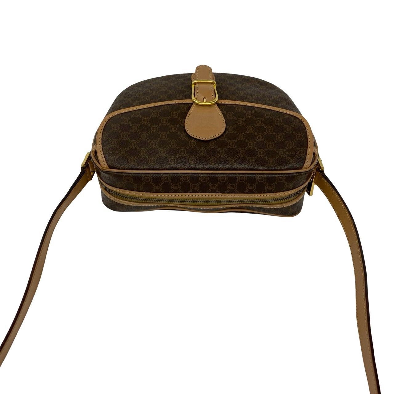 Celine Vintage Macadam Blason Pattern Triomphe Leather Shoulder Bag Pochette — view 4