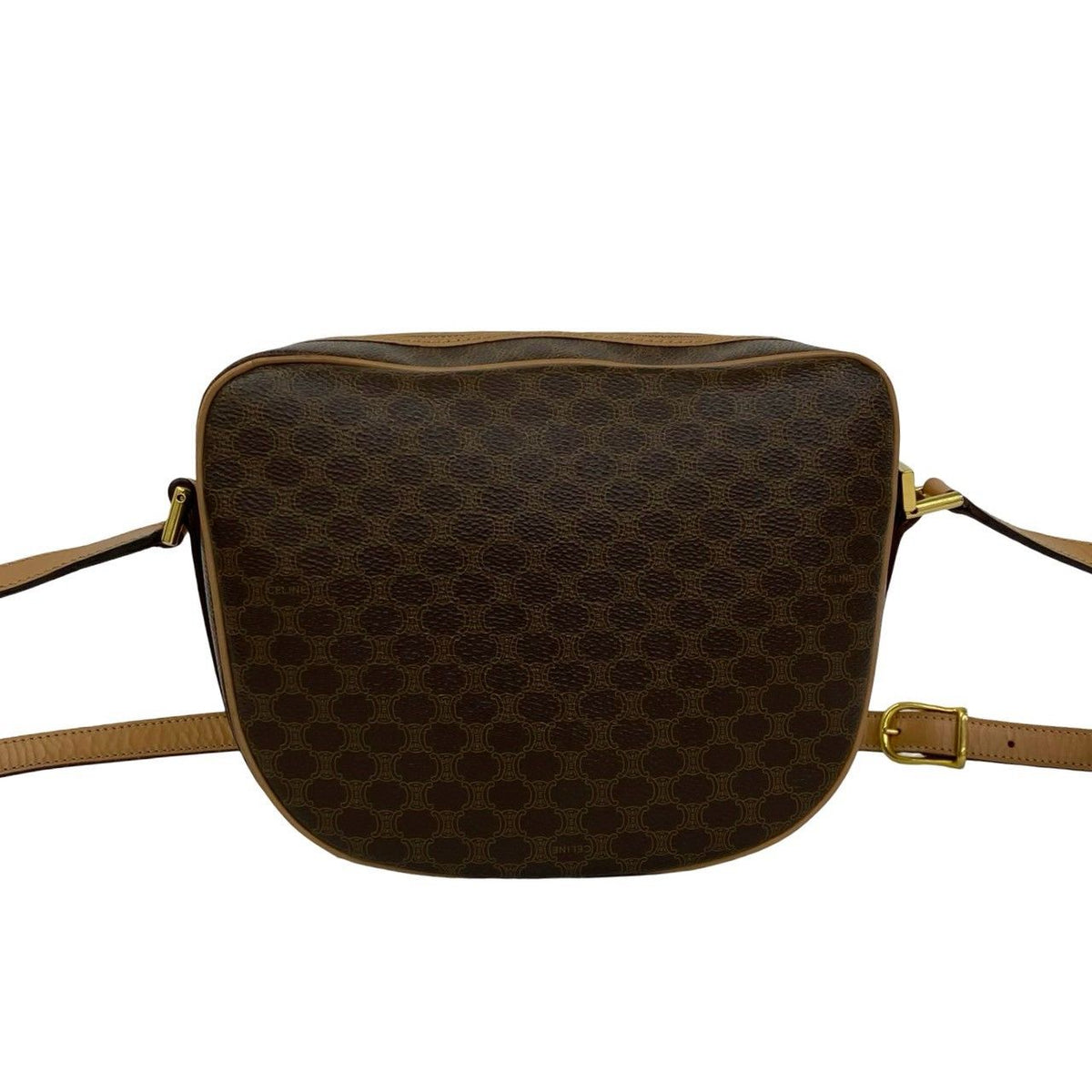 Celine Vintage Macadam Blason Pattern Triomphe Leather Shoulder Bag Pochette — view 3