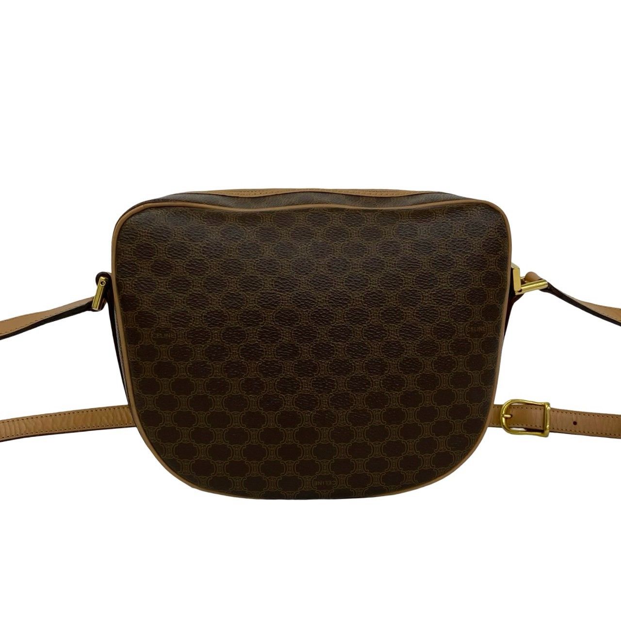 Celine Vintage Macadam Blason Pattern Triomphe Leather Shoulder Bag Pochette — view 3