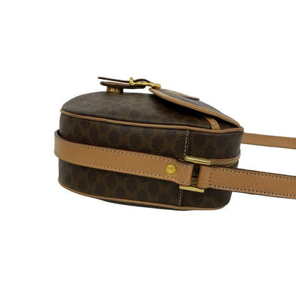 Celine Vintage Macadam Blason Pattern Triomphe Leather Shoulder Bag Pochette — view 6