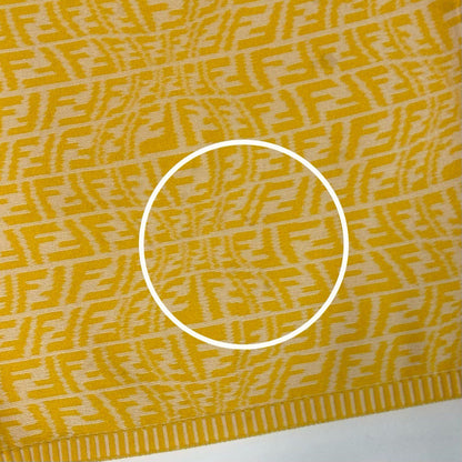 Fendi Ib7 Zucca Pattern Knit Skirt FF Logo Pencil Yellow 38 — view 8