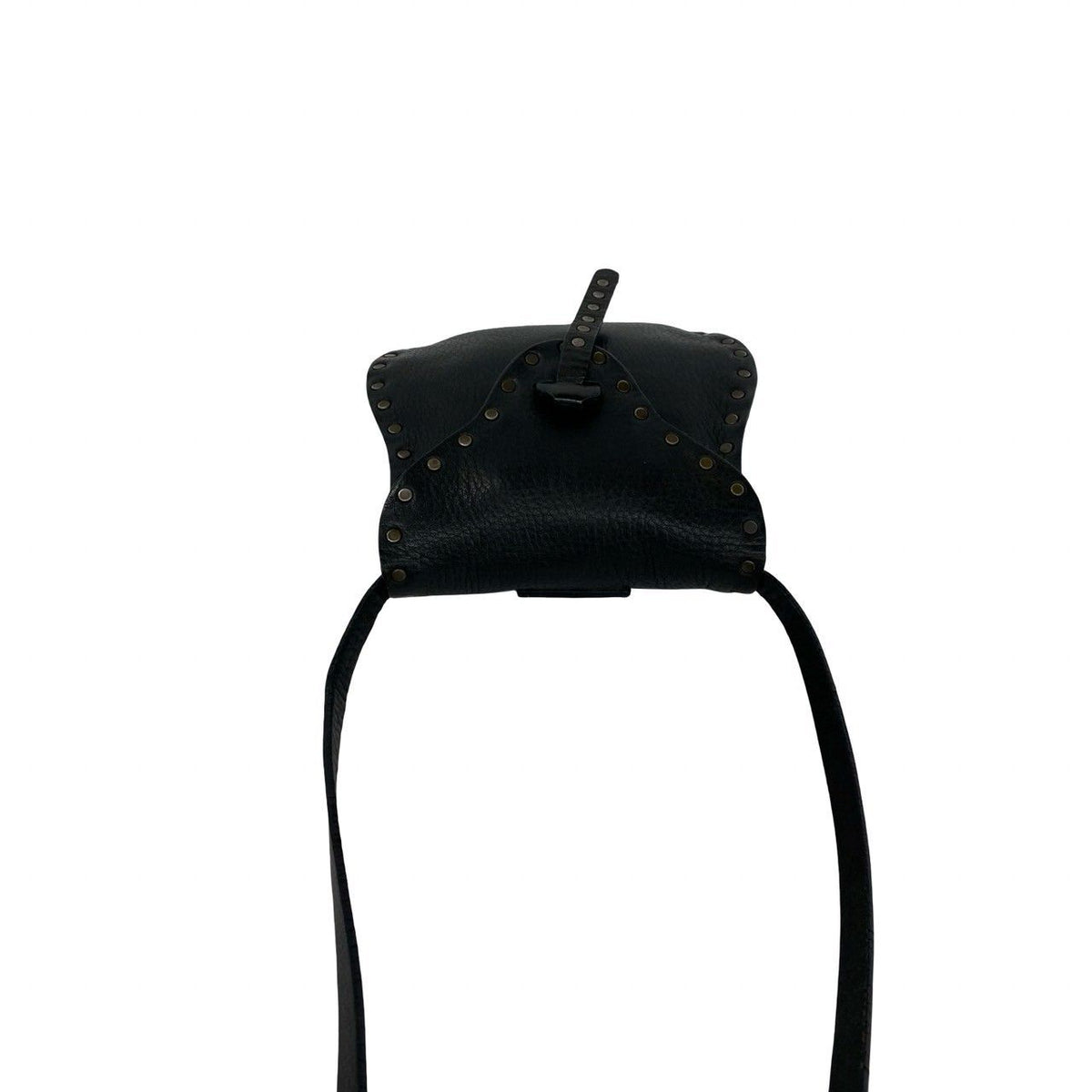 Celine Blason Triomphe Logo Leather Mini Shoulder Bag Pochette Black — view 4