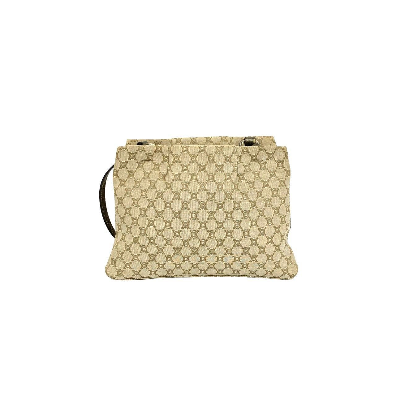 Celine Macadam Blason Pattern Triomphe Canvas Leather Shoulder Bag Pochette — view 3