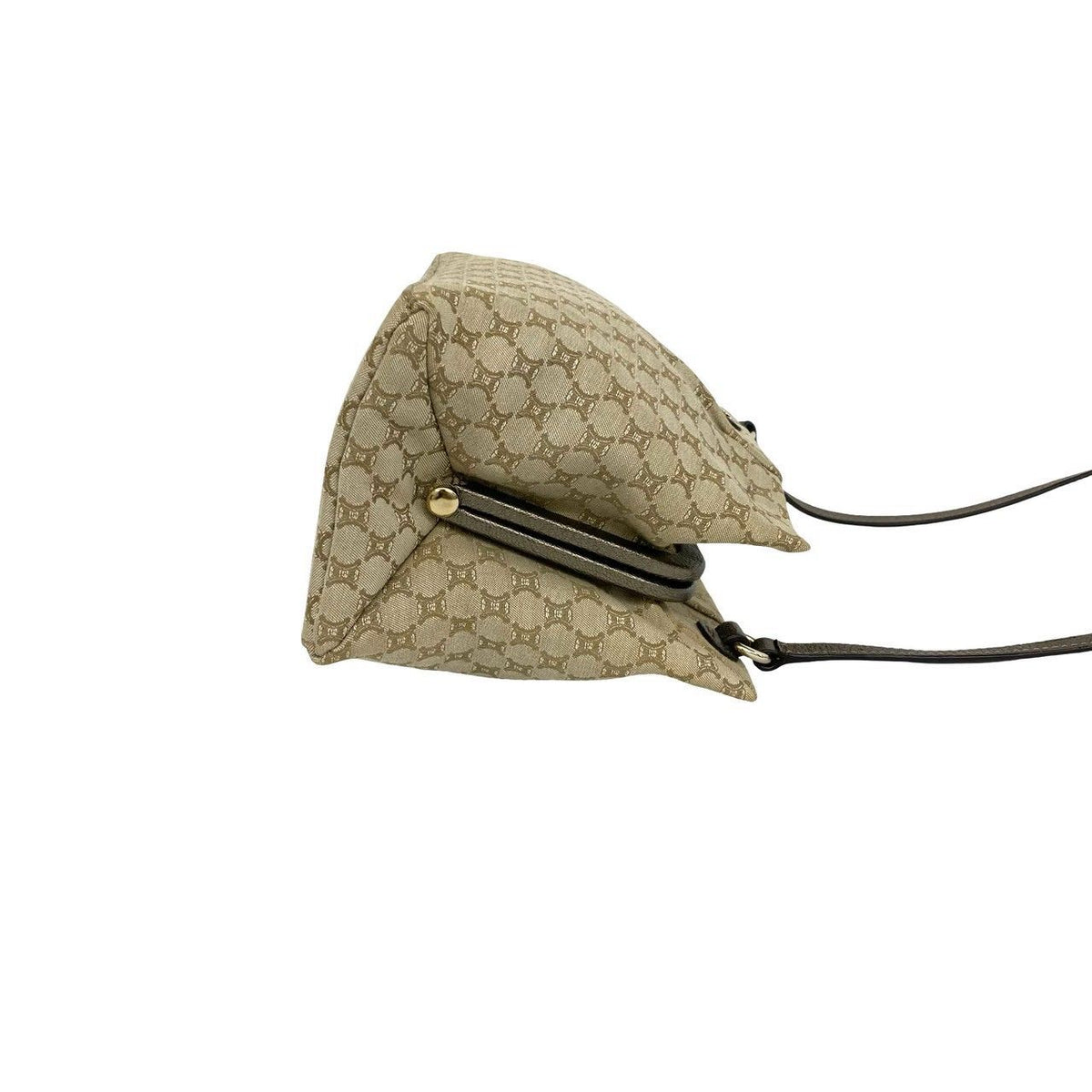 Celine Macadam Blason Pattern Triomphe Canvas Leather Shoulder Bag Pochette — view 6