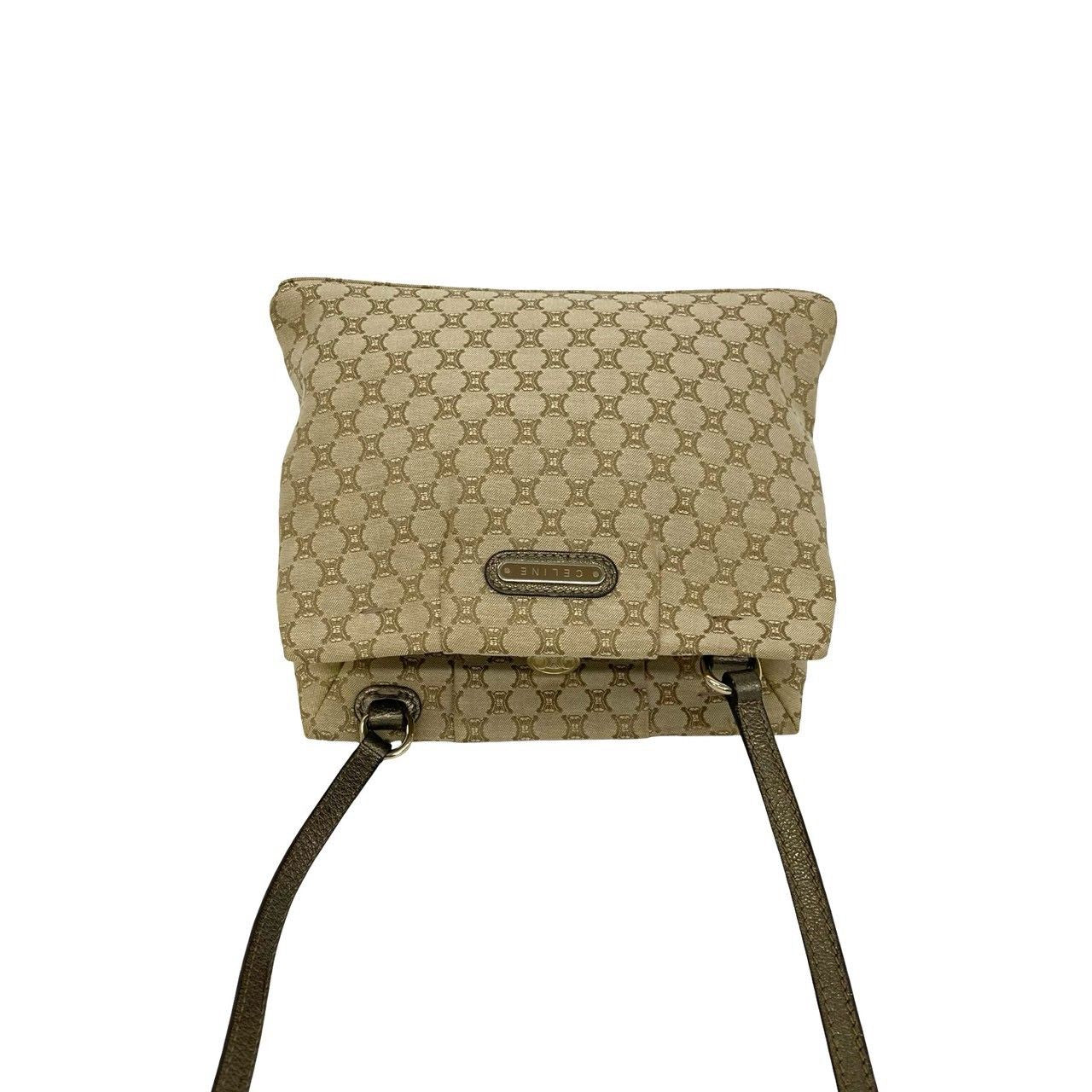 Celine Macadam Blason Pattern Triomphe Canvas Leather Shoulder Bag Pochette — view 4