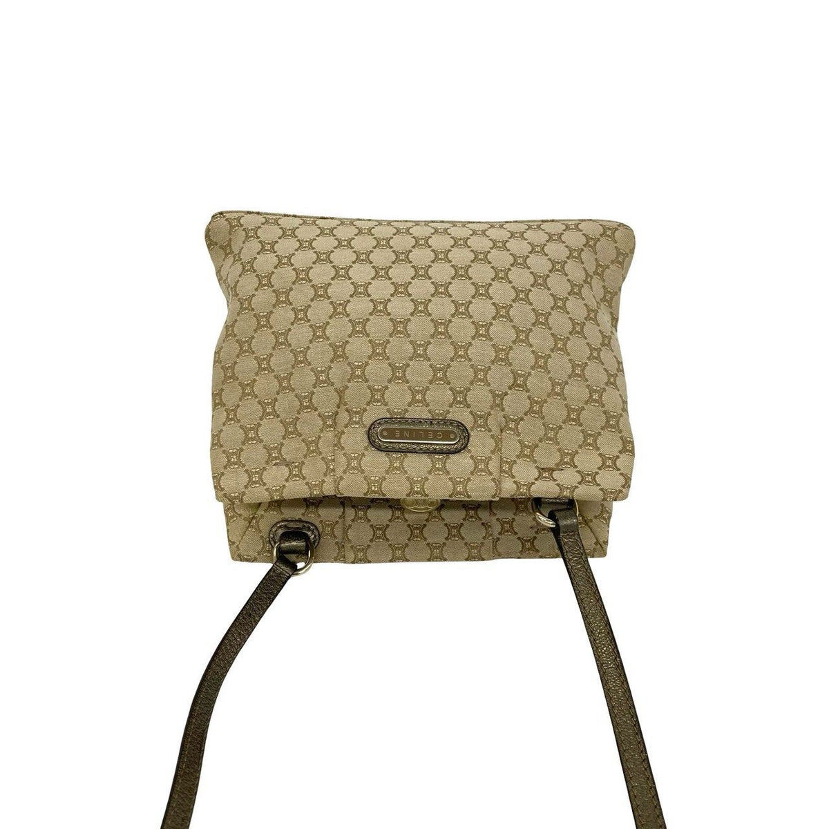 Celine Macadam Blason Pattern Triomphe Canvas Leather Shoulder Bag Pochette — view 4