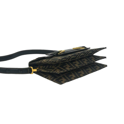 Fendi Vintage Zucca FF Logo Pattern Canvas Leather Shoulder Bag Brown — view 7