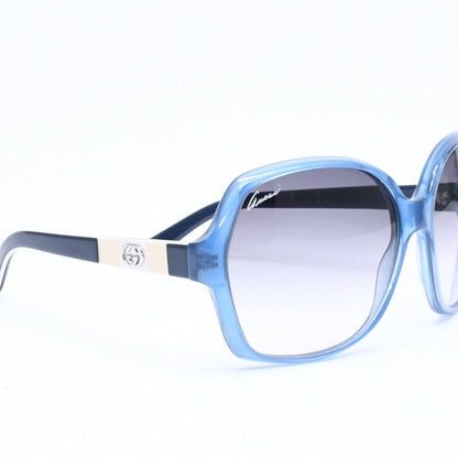 Gucci Square Butterfly Shape Sunglasses S Eyewear Clear Blue Double G Logo — view 4
